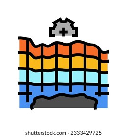 oil reservoir simulation petroleum engineer color icon vector. oil reservoir simulation petroleum engineer sign. isolated symbol illustration
