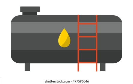 Oil Reservoir Or Oil Tank Energy Steel Tower, Oil Tank Technology Station Vector