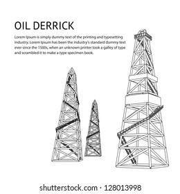 Oil rig backdrop for your text. Vector illustration.