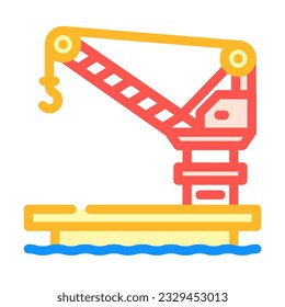 oil rig crane petroleum engineer color icon vector. oil rig crane petroleum engineer sign. isolated symbol illustration