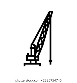 oil rig crane petroleum engineer line icon vector. oil rig crane petroleum engineer sign. isolated contour symbol black illustration