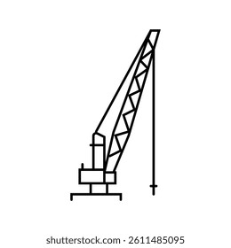 oil rig crane petroleum engineer line icon vector. oil rig crane petroleum engineer sign. isolated contour symbol black illustration