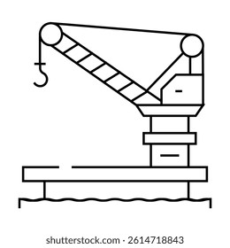oil rig crane petroleum engineer line icon vector. oil rig crane petroleum engineer sign. isolated contour symbol black illustration