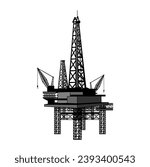 Oil Rig Drilling Platform Design Illustration vector eps format , suitable for your design needs, logo, illustration, animation, etc.
