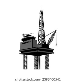Oil Rig Drilling Platform Design Illustration vector eps format , suitable for your design needs, logo, illustration, animation, etc.