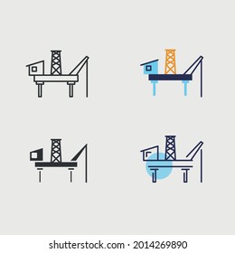 oil rig energy industrial vector icon fuel