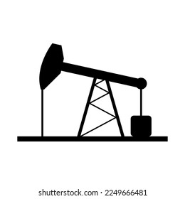 Oil rig flat graphic icon, fuel platform industry tower gas sign, vector illustration .