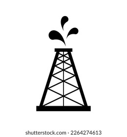 Oil rig flat graphic icon, fuel platform industry tower gas sign, vector illustration .