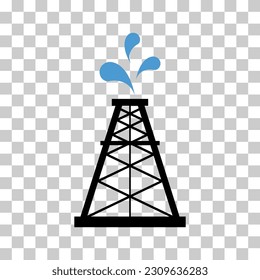 Oil rig flat graphic icon, fuel platform industry tower gas sign, vector illustration .
