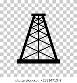 Icono gráfico plano de plataforma petrolífera, señal de gas de torre de la industria de plataforma de combustible, ilustración vectorial.