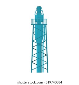 Oil rig icon in cartoon style isolated on white background. Oil industry symbol stock vector illustration.