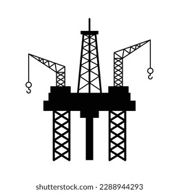 Diseño de iconos de plataforma petrolífera, plataforma petrolífera marina. aislado de fondo blanco. ilustración vectorial