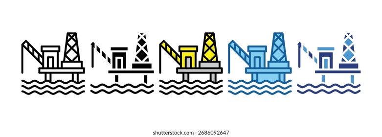 Elemento de icono de plataforma petrolera para diseño