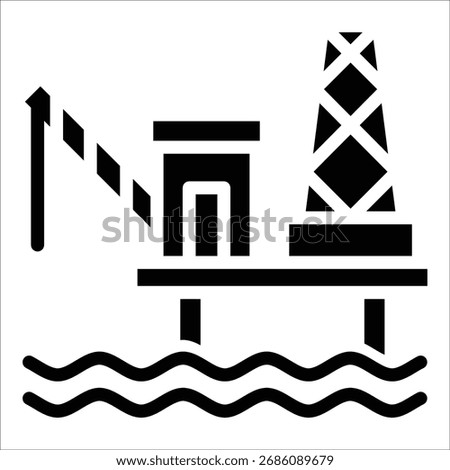 Oil Rig Icon Element For Design