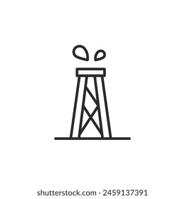 Icono de plataforma petrolera con un diseño simple y moderno, que representa la industria de extracción y perforación de petróleo. Ideal para su uso en temas relacionados con la energía, la producción de petróleo. Ilustración vectorial