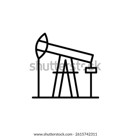 Oil rig icon featuring a simple and modern design, representing the oil extraction and drilling industry. Ideal for use in topics related to energy, petroleum production. Vector illustration