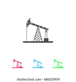 Oil Rig icon flat. Color pictogram on white background. Vector illustration symbol and bonus icons