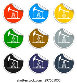Oil Rig Icon. Flat design style eps 10