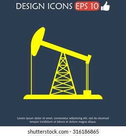 Oil Rig Icon. Flat design style eps 10