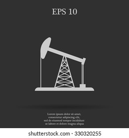 Oil Rig Icon. Flat design style eps 10