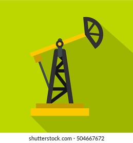 Oil rig icon. Flat illustration of oil rig vector icon for web