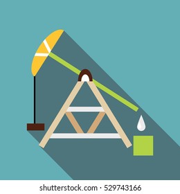 Oil rig icon. Flat illustration of oil rig vector icon for web