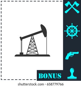 Oil Rig icon flat. Simple vector symbol and bonus icon