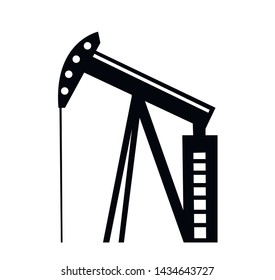 Oil rig icon flat style. Isolated on white background. Vector illustration