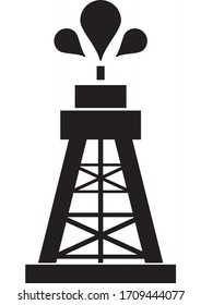 Oil rig icon in flat style isolated on white background vector illustration. Oil Prices Move Higher, Crude oil prices and gas price.
