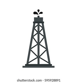 Oil rig icon in flat style isolated on white background vector illustration