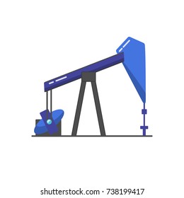 Oil rig icon in flat style. Exploration and oil production symbol isolated on white background.