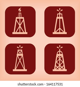 Oil rig icon - four variations