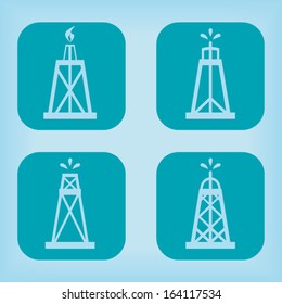Oil rig icon - four variations