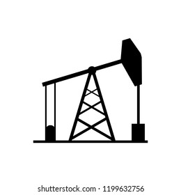 Oil rig icon, logo on white background