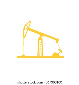 Oil rig icon on isolated background, orange color, vector illustration