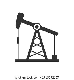 Oil rig icon. Pump jack sign. Oil drilling wells symbol. Vector isolated on white