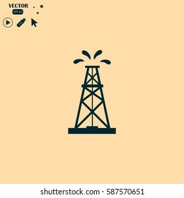 Oil rig icon stock vector illustration flat design