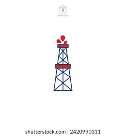 Icono de la plataforma de aceite Icono ilustración del vector aislada en fondo blanco
