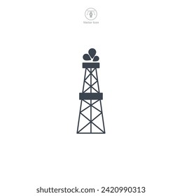 Icono de la plataforma de aceite Icono ilustración del vector aislada en fondo blanco