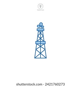 Oil rig Icon symbol vector illustration isolated on white background