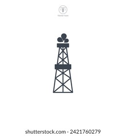 Oil rig Icon symbol vector illustration isolated on white background