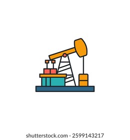 Oil Rig icon symbol vector illustration isolated on white background