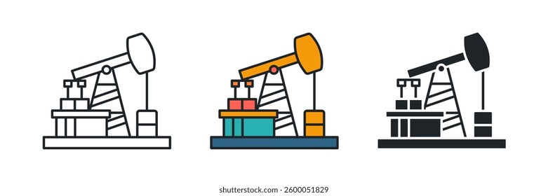 Oil Rig icon symbol vector illustration isolated on white background