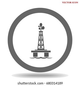 Oil rig icon vector