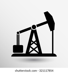 Oil Rig Icon Vector Button Logo Symbol Concept.