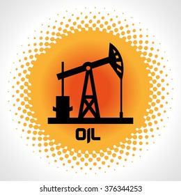 Oil rig icon vector button logo symbol concept. Corporate design template Isolated on a background sun 