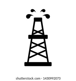 Oil Rig Icon Vector Design Template