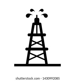 Oil Rig Icon Vector Design Template
