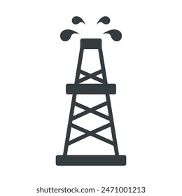 Icono de plataforma petrolera Plantilla de diseño de Vector