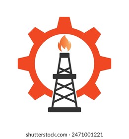Icono de plataforma petrolera Plantilla de diseño de Vector